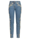Moschino Woman Jeans Blue Size 10 Cotton, Elastane In Blue