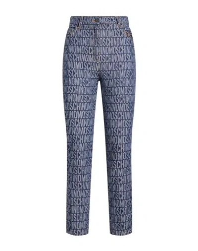 Moschino Woman Jeans Blue Size 2 Cotton, Polyester In Multi
