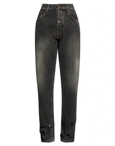 Moschino Woman Jeans Charcoal Size 6 Cotton In Gray