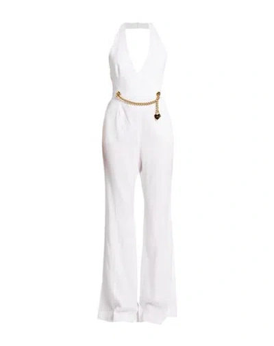 Moschino Woman Jumpsuit White Size 12 Acetate, Viscose In White
