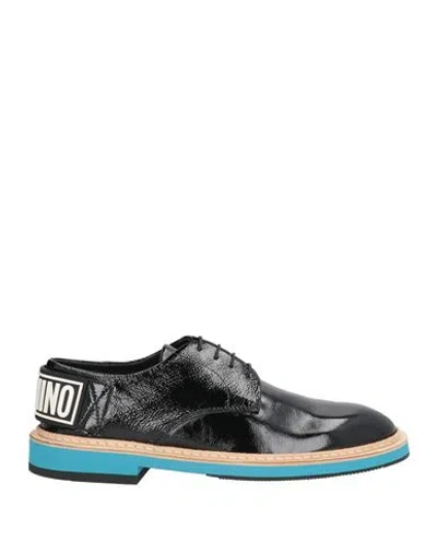 Moschino Woman Lace-up Shoes Black Size 9 Leather