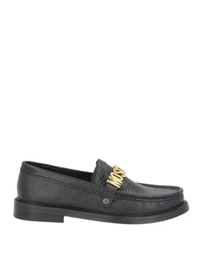 Moschino Woman Loafers Black Size 6 Calfskin In Multi