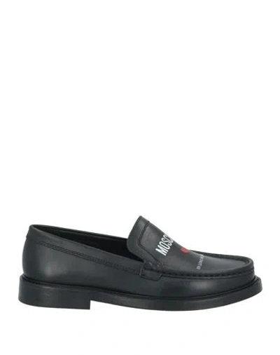 Moschino Woman Loafers Black Size 8 Calfskin