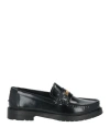 Moschino Woman Loafers Black Size 8 Leather In Black