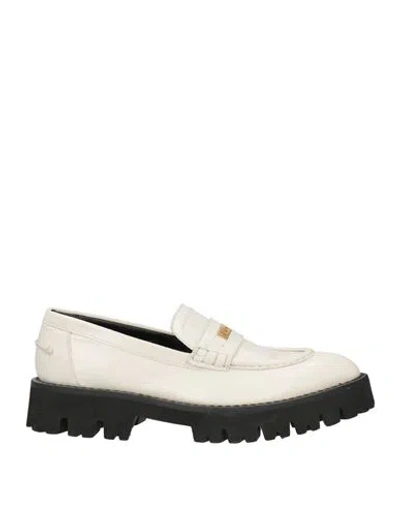 Moschino Woman Loafers Off White Size 7 Calfskin