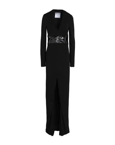 Moschino Woman Maxi Dress Black Size 10 Viscose, Polyester, Elastane, Polyurethane Resin