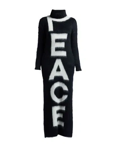 MOSCHINO MOSCHINO WOMAN MAXI DRESS BLACK SIZE 6 MOHAIR WOOL, POLYAMIDE, VIRGIN WOOL