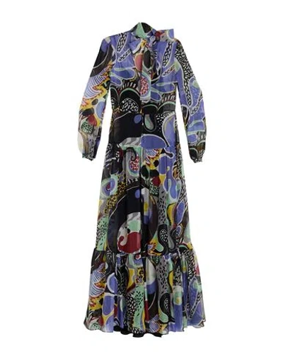 Moschino Woman Maxi Dress Slate Blue Size 10 Silk