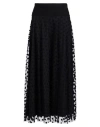 Moschino Woman Maxi Skirt Black Size 14 Cotton, Polyamide, Polyester, Silk In Black