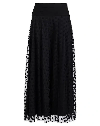 Moschino Woman Maxi Skirt Black Size 14 Cotton, Polyamide, Polyester, Silk