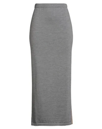 Moschino Woman Maxi Skirt Grey Size 8 Virgin Wool In Gray