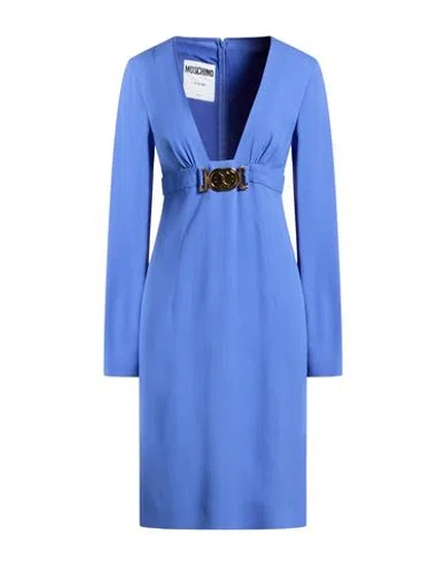 Moschino Woman Midi Dress Azure Size 14 Acetate, Viscose In Blue