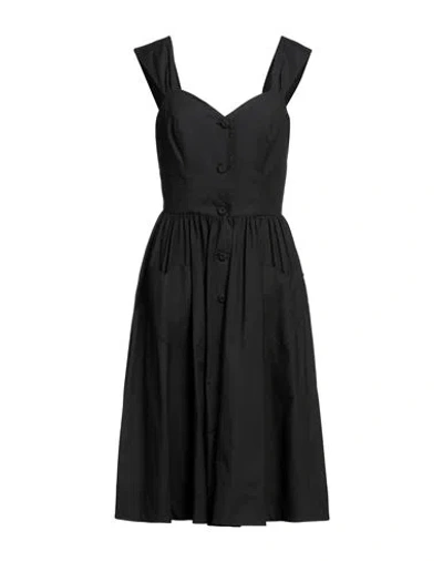 Moschino Woman Midi Dress Black Size 10 Cotton, Elastane