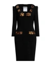 Moschino Woman Midi Dress Black Size 10 Polyester, Polyurethane, Cotton, Viscose