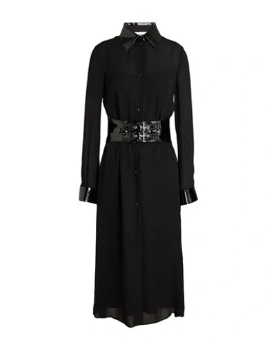 Moschino Woman Midi Dress Black Size 12 Acetate, Elastane, Silk
