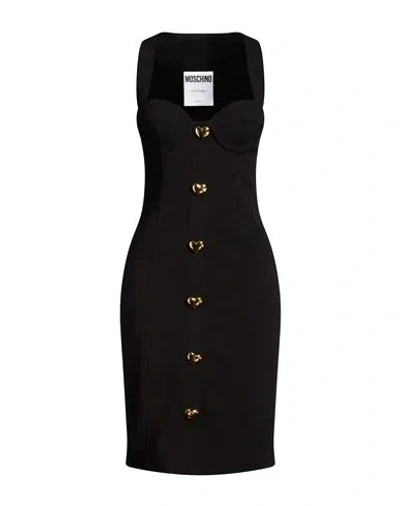 Moschino Woman Midi Dress Black Size 6 Acetate, Viscose