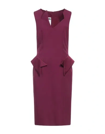 Moschino Woman Midi Dress Garnet Size 12 Acetate, Viscose In Red