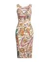 Moschino Woman Midi Dress Ivory Size 12 Cotton, Elastane In White