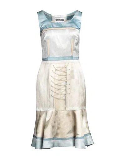Moschino Woman Midi Dress Light Blue Size 6 Linen, Viscose