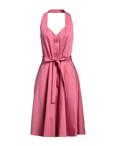 Moschino Woman Midi Dress Fuchsia Size 6 Cotton, Viscose, Elastane In Pink