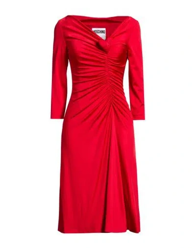 Moschino Woman Midi Dress Red Size 6 Viscose, Elastane