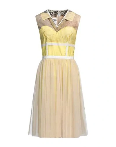 Moschino Woman Midi Dress Yellow Size 6 Cotton, Polyamide, Elastane