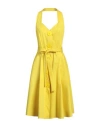 Moschino Woman Midi Dress Yellow Size 6 Cotton, Viscose, Elastane