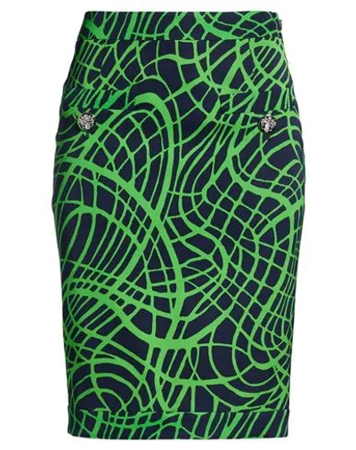 Moschino Woman Midi Skirt Green Size 6 Viscose, Wool, Elastane In Multi