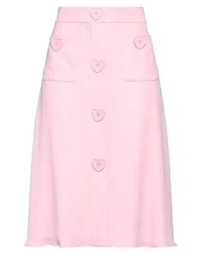 Moschino Woman Midi Skirt Pink Size 10 Silk