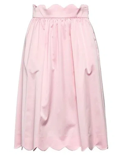 Moschino Woman Midi Skirt Pink Size 8 Cotton, Cupro, Elastane