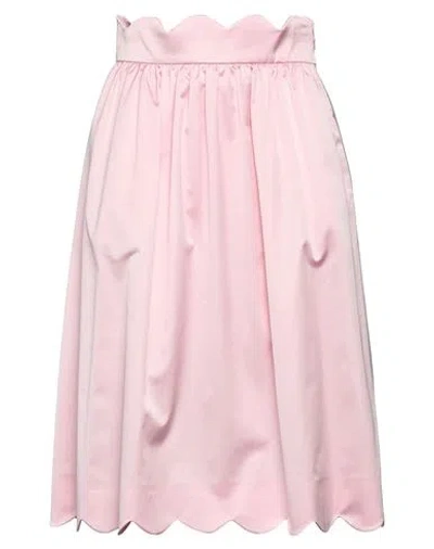 Moschino Woman Midi Skirt Pink Size 6 Cotton, Cupro, Elastane