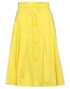Moschino Woman Midi Skirt Yellow Size 8 Cotton, Viscose, Elastane