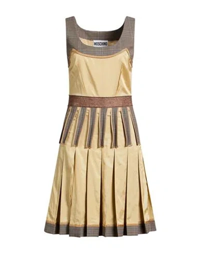 Moschino Woman Mini Dress Beige Size 4 Polyester, Virgin Wool, Elastane, Viscose, Cotton In Neutral