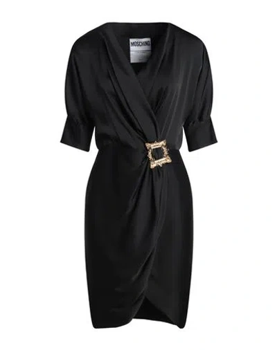 Moschino Woman Mini Dress Black Size 10 Acetate, Silk