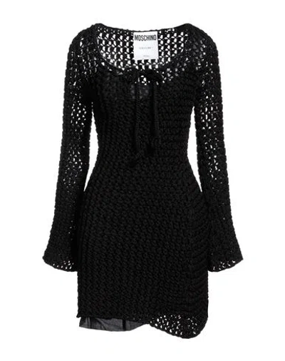 Moschino Woman Mini Dress Black Size 10 Cotton, Viscose, Polyamide