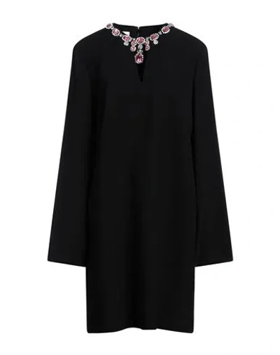 Moschino Woman Mini Dress Black Size 14 Acetate, Viscose, Acrylic, Glass, Polyester