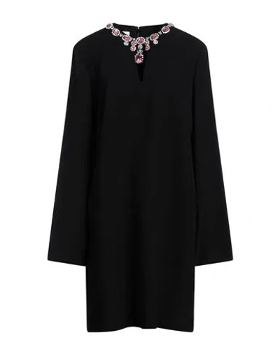 Moschino Woman Mini Dress Black Size 10 Acetate, Viscose, Acrylic, Glass, Polyester