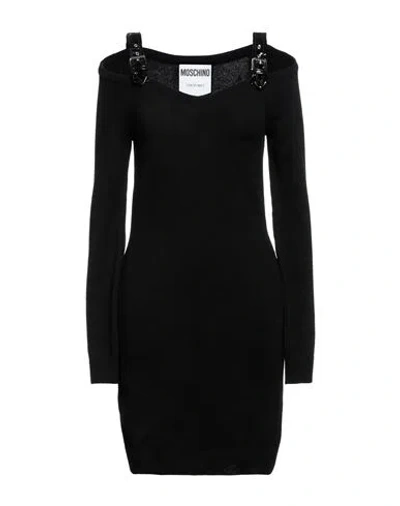 Moschino Woman Mini Dress Black Size 6 Cashmere, Wool, Polyamide, Elastane, Polyurethane Resin