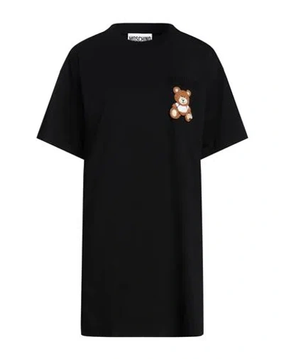 Moschino Woman Mini Dress Black Size 6 Cotton, Polyamide, Pvc - Polyvinyl Chloride, Glass In Black