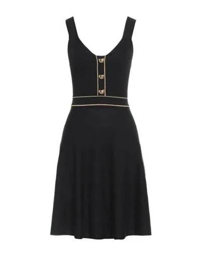 Moschino Woman Mini Dress Black Size 6 Virgin Wool, Viscose, Polyester, Polyamide, Elastane