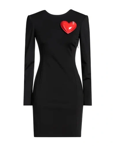 Moschino Pneumatic Heart Mini-dress In Black