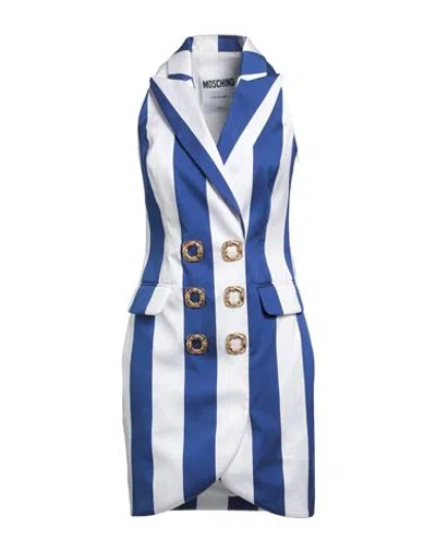 Moschino Woman Mini Dress Blue Size 12 Polyester, Cotton, Polyamide