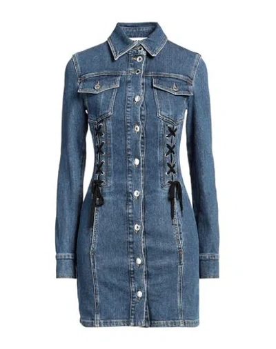 Moschino Woman Mini Dress Blue Size 6 Cotton, Elastane