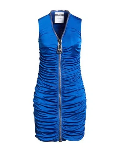Moschino Woman Mini Dress Blue Size 6 Viscose