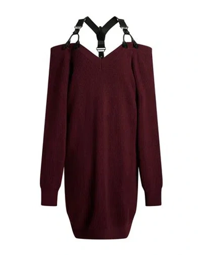 Moschino Woman Mini Dress Burgundy Size 12 Virgin Wool In Red