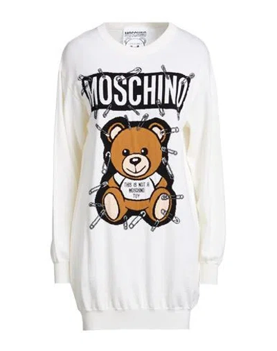Moschino Woman Mini Dress Cream Size Xs Virgin Wool In Multi