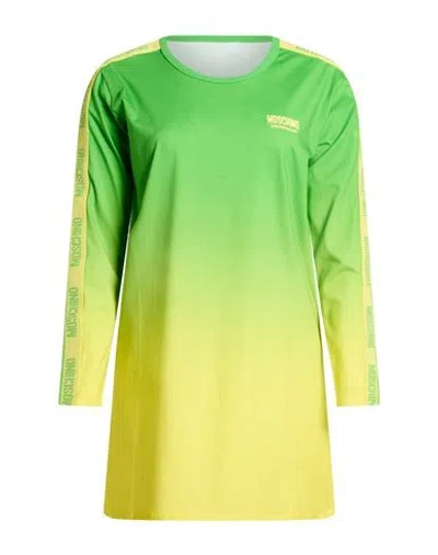Moschino Woman Mini Dress Green Size Xs Cotton, Elastane In Multi