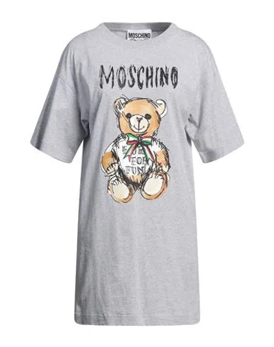 Moschino Woman Mini Dress Grey Size 10 Cotton