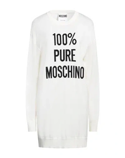 Moschino Woman Mini Dress Ivory Size L Virgin Wool In White