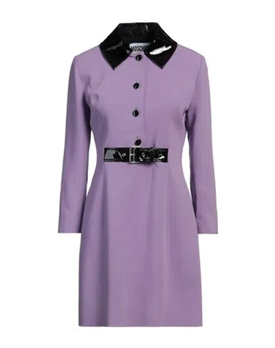 Moschino Woman Mini Dress Light Purple Size 10 Viscose, Elastane